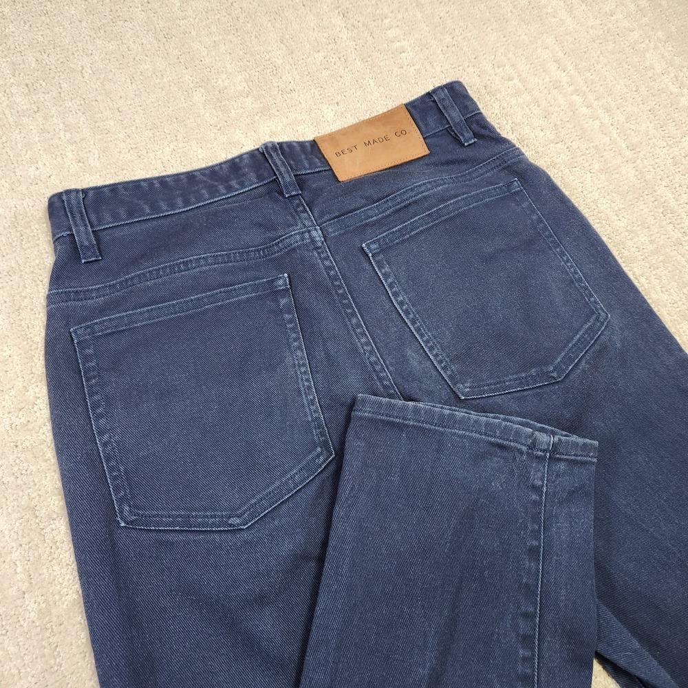 Best Made Co Jeans Men 30x32 5 Pocket Twill Pants Blue Slim Fit Cotton